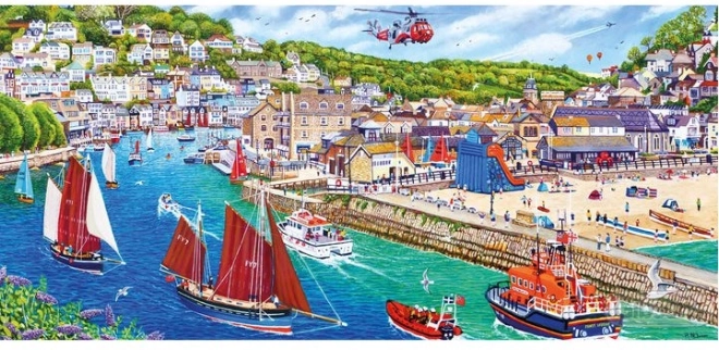 panoramske puzzle Looe Harbour od Gibsona, 636 dijelova