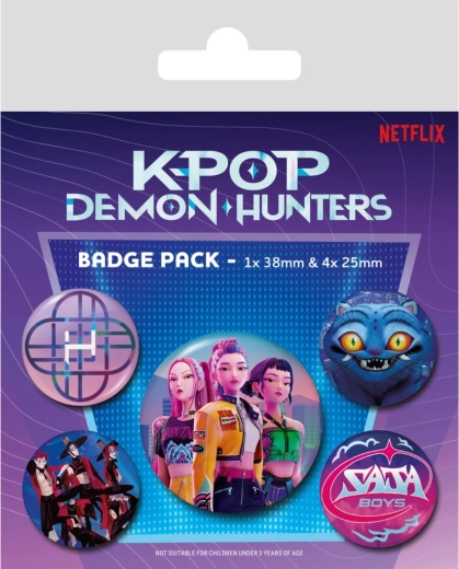Set metalnih bedževa K-pop Demon Hunters (Netflix)