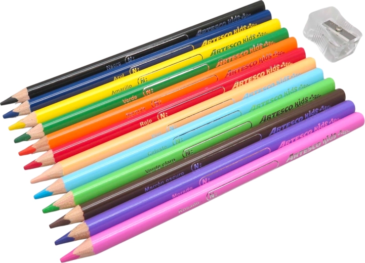 Jumbo colored pencils – set of 12 pcs + sharpener