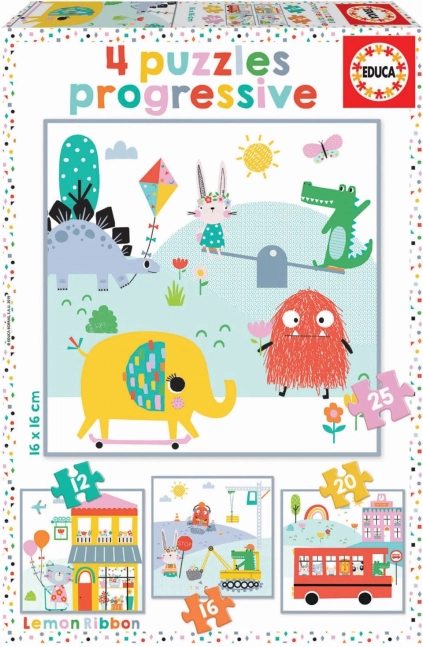 Dječje puzzle EDUCA Lemon Ribbon 4u1 (12–25 dijelova)