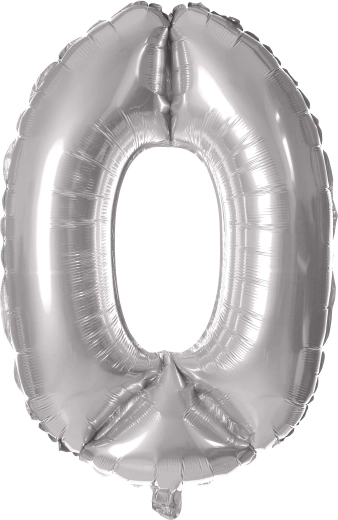 Foli balon broj 0 30 cm srebrni TORO