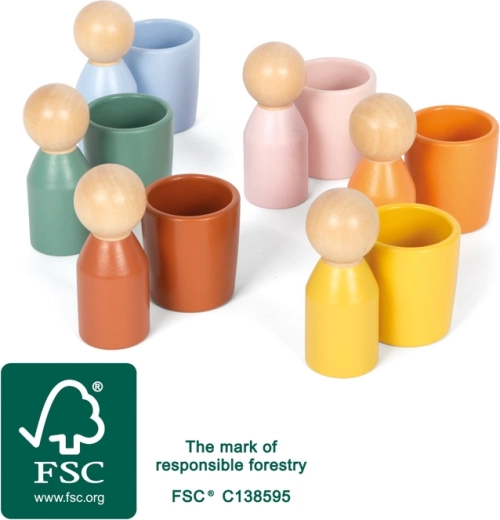 Montessori sortirajući čašice s drvenim figuricama small foot