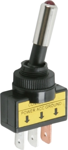 Toggle switch with red LED illumination