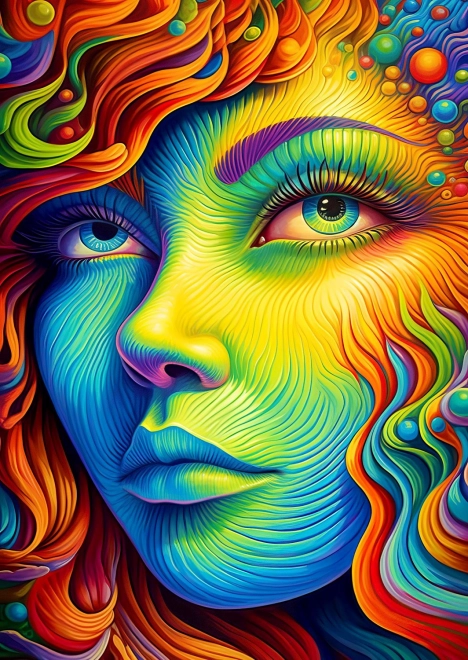 Uživajte u puzzle Malovana gospođica 1000 dijelova