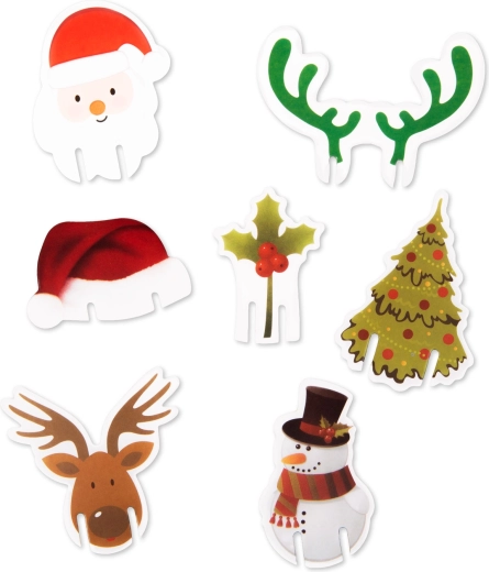 Christmas Glass Decorations, 8 Designs, 16 Pieces