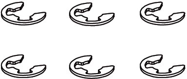 7 mm E-Clips for Voltage and Major, 6 pcs