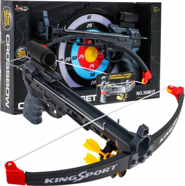 Samostrel za djecu (6+) Sportski set 7 kom. + Meta + 5 strijela + Nišan