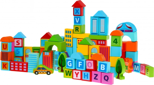 Set drvenih kocaka Grad - 100 dijelova