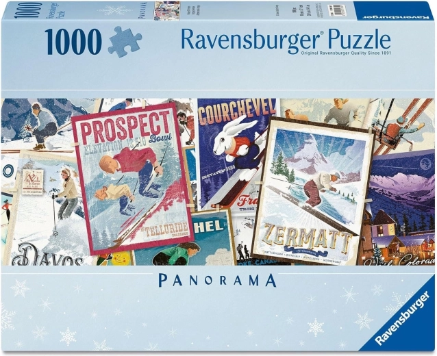 Ravensburger panoramske puzzle Stari skijaški plakati 1000 dijelova