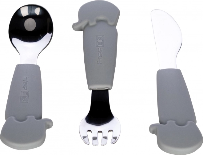 FreeON set pribora od nehrđajućeg čelika siva