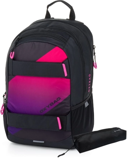 Studentska školska torba s pernicom Oxybag Sport Ombre girl, 24 l