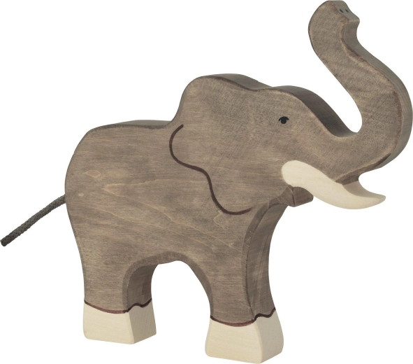 Holztiger wooden elephant with raised trunk - 1 piece
