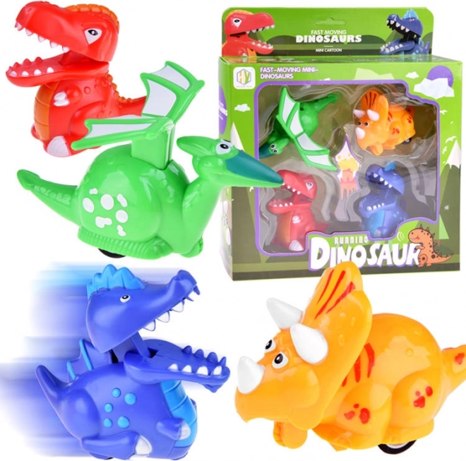 Set od 4 voznih dinosaura s mehaničkim pogonom na pritisak