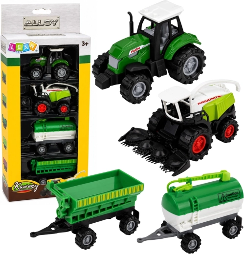 Set poljoprivrednih vozila s traktorom, sječkalicom i cisternom 1:68 (4 kom)