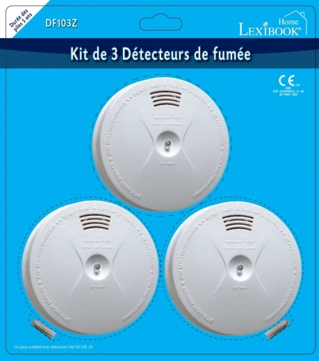 Lexibook set od 3 detektora dima s baterijama