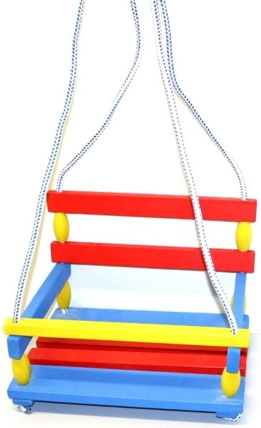 Drvena šarena ljuljačka s prečkom