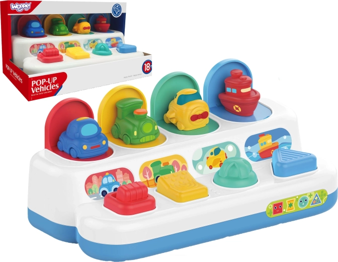 Woopie Baby educational toy with pop-up vehicles