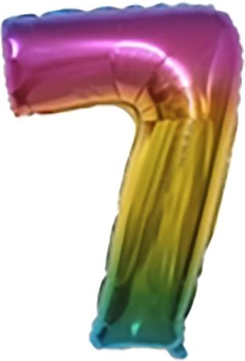 Foli balon broj 7, duge boje, 30 cm TORO