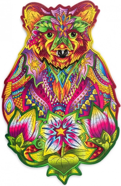 Drvene šarene puzzle – medvjed