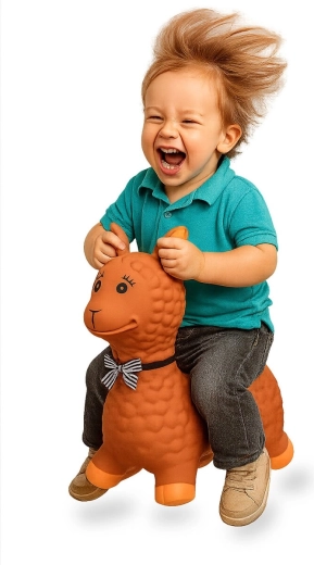 HoppyDoo Brown Llama Bouncy Animal with Pump