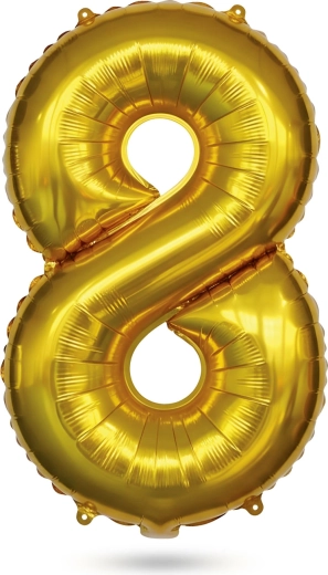 Birthday Foil Balloon Number 8 Gold 84 cm