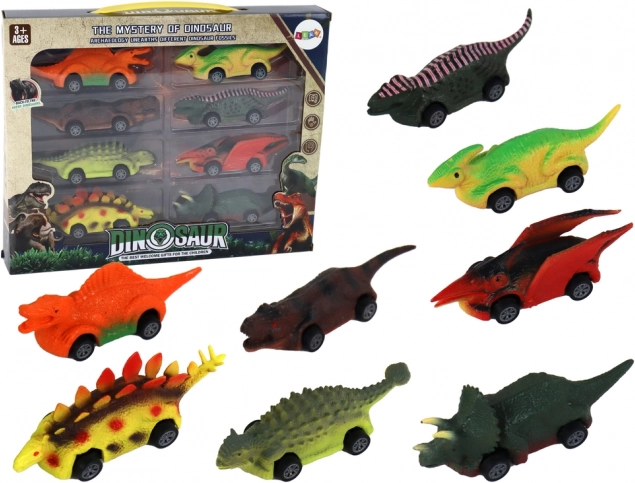 Šarena autića u obliku dinosaura - set od 8 komada