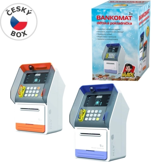 MaDe children's piggy bank ATM with face recognition