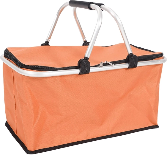 Sklopiva košara za kupnju 46 × 27 × 23 cm, aluminij i poliester, narančasta