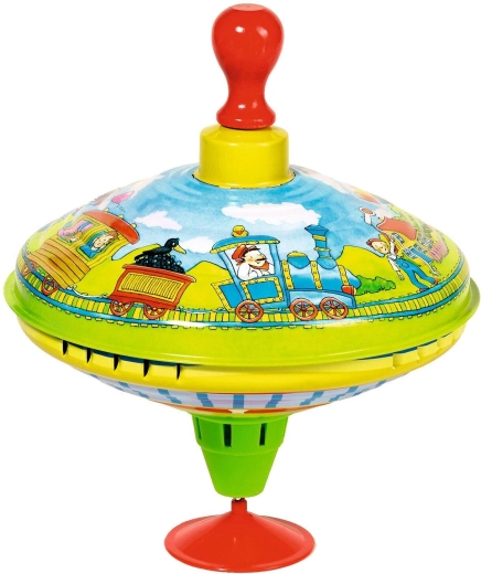 Humming spinning top with wooden handle – train - 1 piece