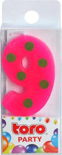 Tortna svijeća broj 9 TORO, za zabadanje 4,5 cm