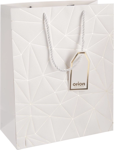Poklon papirnata vrećica s motivom rešetke, bijela 26 × 12 × 32 cm