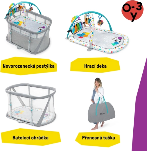 Baby Einstein krevetić i igraća ogradica s klavirom 3-u-1 Kick & Snooze