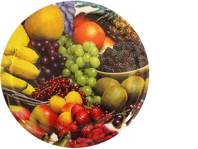 Poklopci za staklenke za zimnicu s motivom banane 66 mm, 4-zapadna, 1100 kom