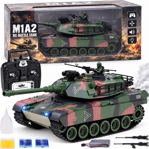 Daljinski upravljani tenk Abrams M1A1 RC 2,4 GHz 45 cm – pucanje, dim, zvuk i svjetla