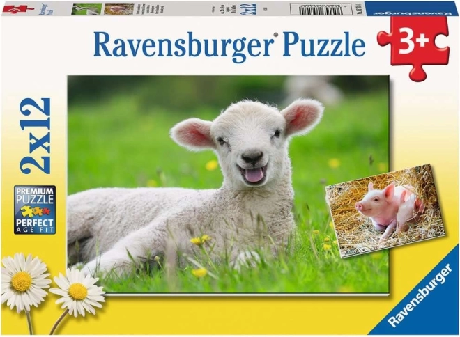 Ravensburger puzzle domaće životinje 2×12 dijelova