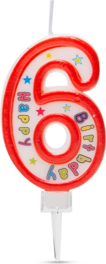 Number 6 Birthday Cake Candle