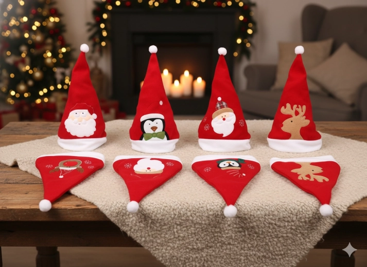 Božićna kapa Djeda Mraza – miks uzoraka