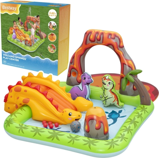 Bestway napuhujući vodeni igraći centar s dinosaurima i vulkanom Volcano and Springs