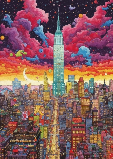 Slagalica ART PUZZLE WOWO Series: šareni New York 1000 dijelova