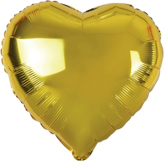 Zlatni folijski balon u obliku srca 46 cm