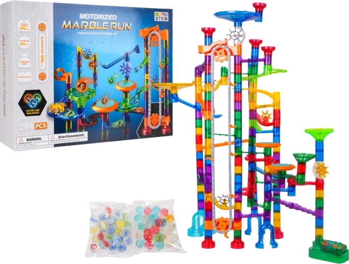 Glow-in-the-dark marble run 294 pieces