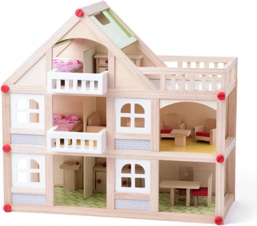 Dvoetažna kućica za lutke s terasom