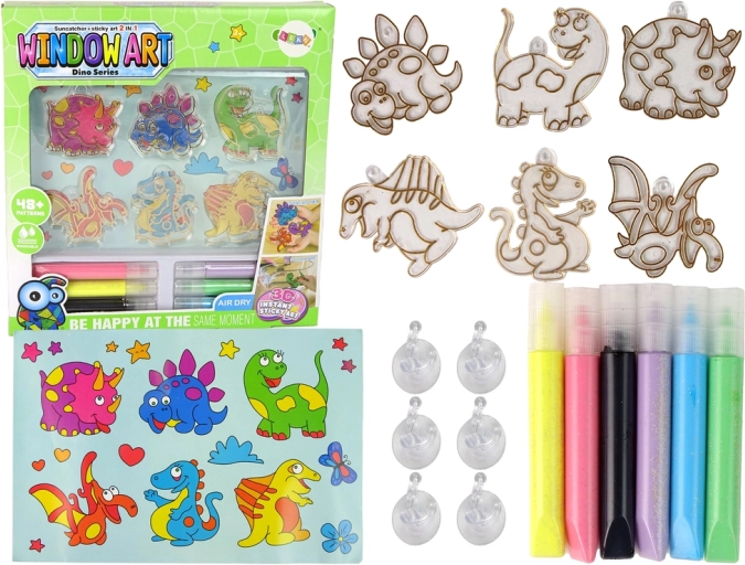 Kreativni set vitraža Fusing Paint Dinosauri 3D