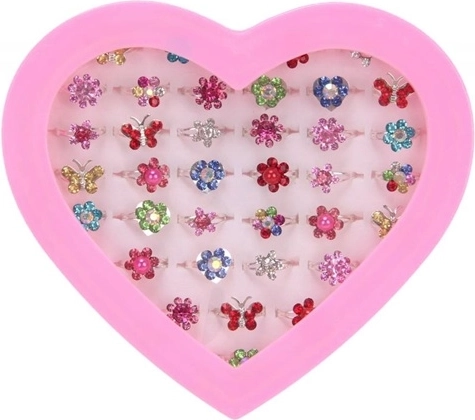 Metal flower-motif rings - 1 piece