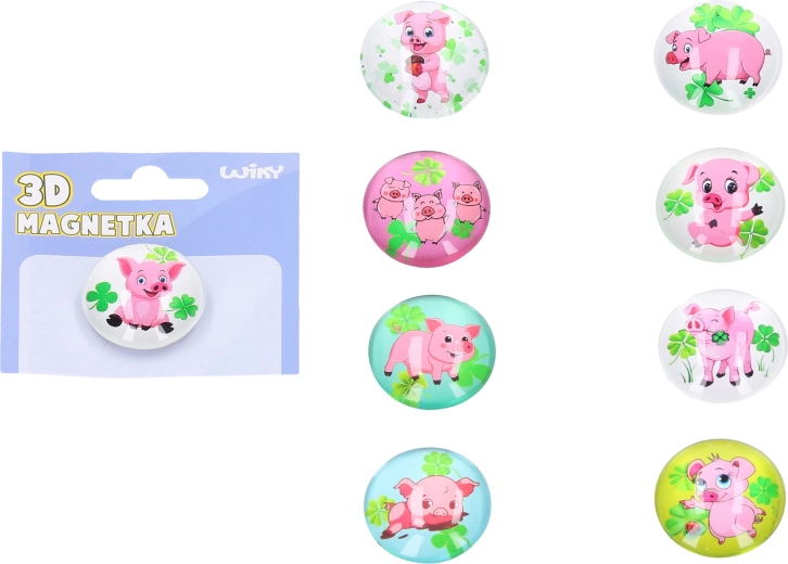 Stakleni magnet prasić za sreću 3,5 cm