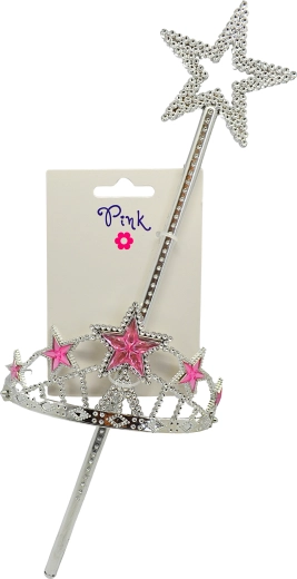 Traka za kosu s krunicom i čarobnim štapićem Zvijezda