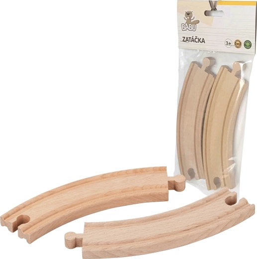 Babu drvene tračnice – zavoji 17 cm, 2 kom