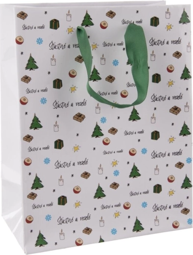 Poklon papirnata vrećica Sretno i veselo 18 × 10 × 23 cm