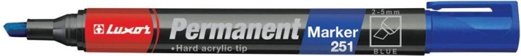 Trajni marker LUXOR 251 sa zakošenim vrhom 2–5 mm – plavi