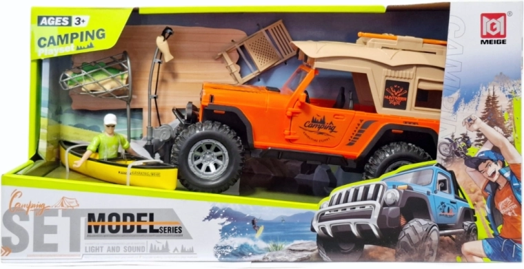 Off-road Vehicle with Camping Gear and Kayak